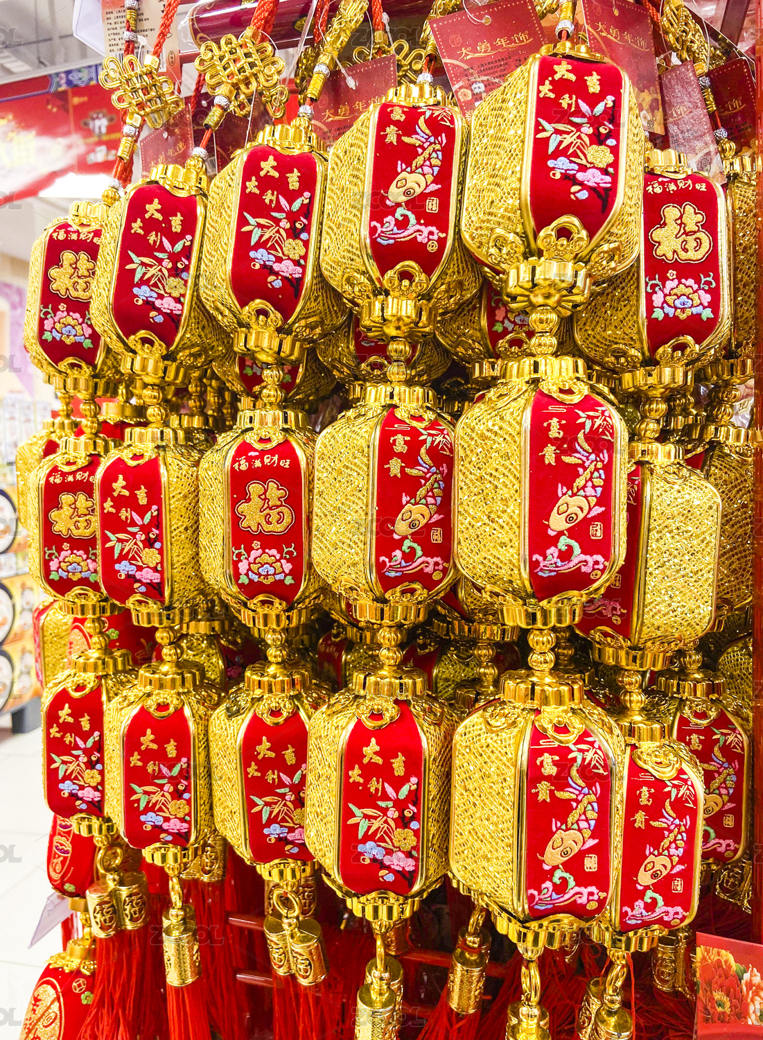 中国春节装饰挂件手工艺品小灯笼特写