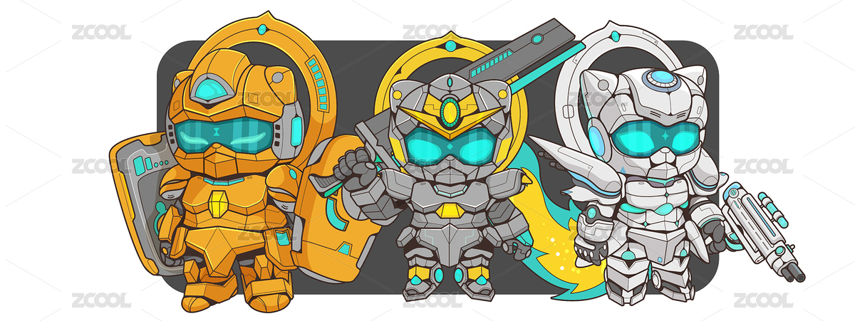 卡通猫机械机甲矢量插画（主预览-133966） - 未分类 - 站酷设计师肉饼菜多多Li原创素材 - 站酷ZCOOL