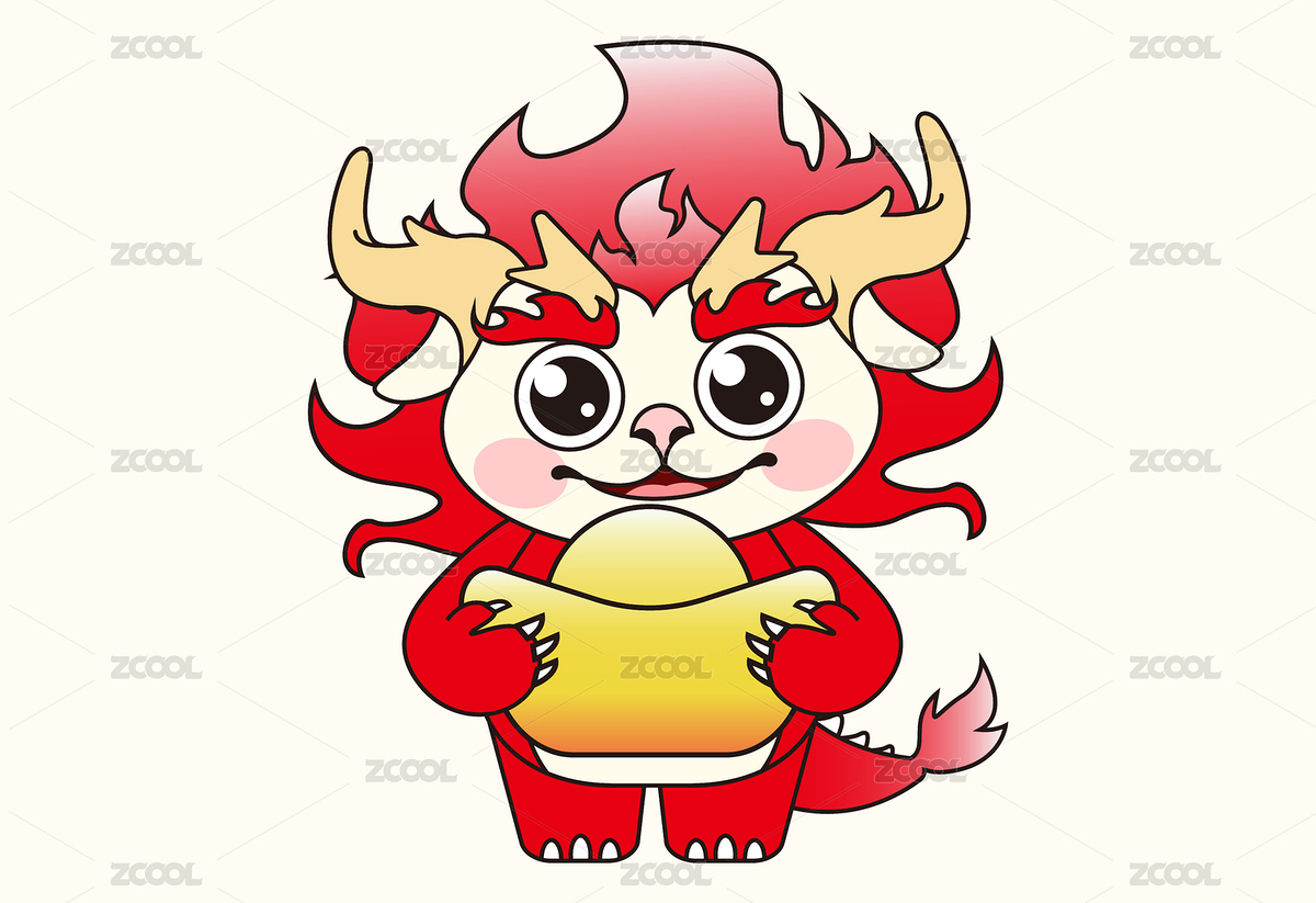 龍年吉祥物IP卡通龍Q版生肖中國(guó)龍（主預(yù)覽-8410550） - 未分類 - 站酷設(shè)計(jì)師愛(ài)吃芒果的齙牙原創(chuàng)素材 - 站酷ZCOOL