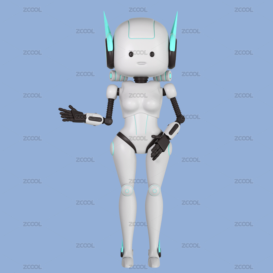 3D渲染卡通機(jī)器人正在打招呼（主預(yù)覽-5188956） - 未分類 - 站酷設(shè)計(jì)師小米喬原創(chuàng)素材 - 站酷ZCOOL