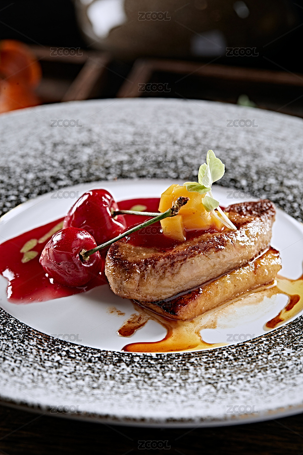 法式鐵板香煎鵝肝佐櫻桃醬（主預(yù)覽-4485189） - 未分類(lèi) - 站酷設(shè)計(jì)師藍(lán)太陽(yáng)TNT原創(chuàng)素材 - 站酷ZCOOL