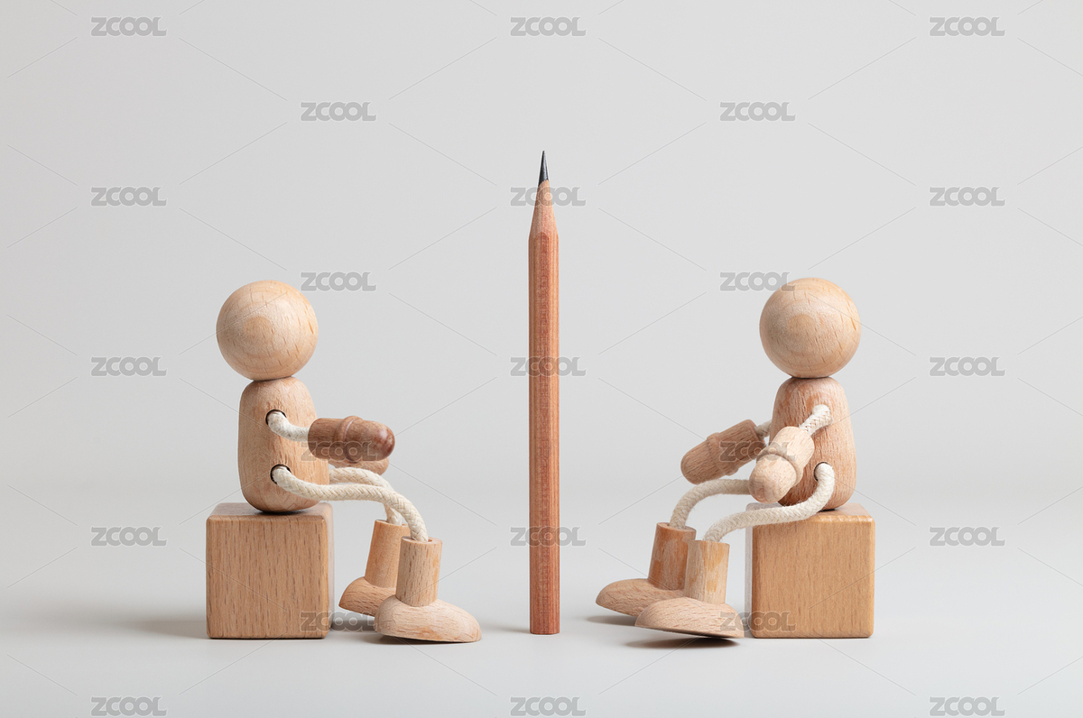 微縮創(chuàng)意兩個(gè)對(duì)話中的木頭人（主預(yù)覽-3655592） - 未分類 - 站酷設(shè)計(jì)師黑白湊原創(chuàng)素材 - 站酷ZCOOL