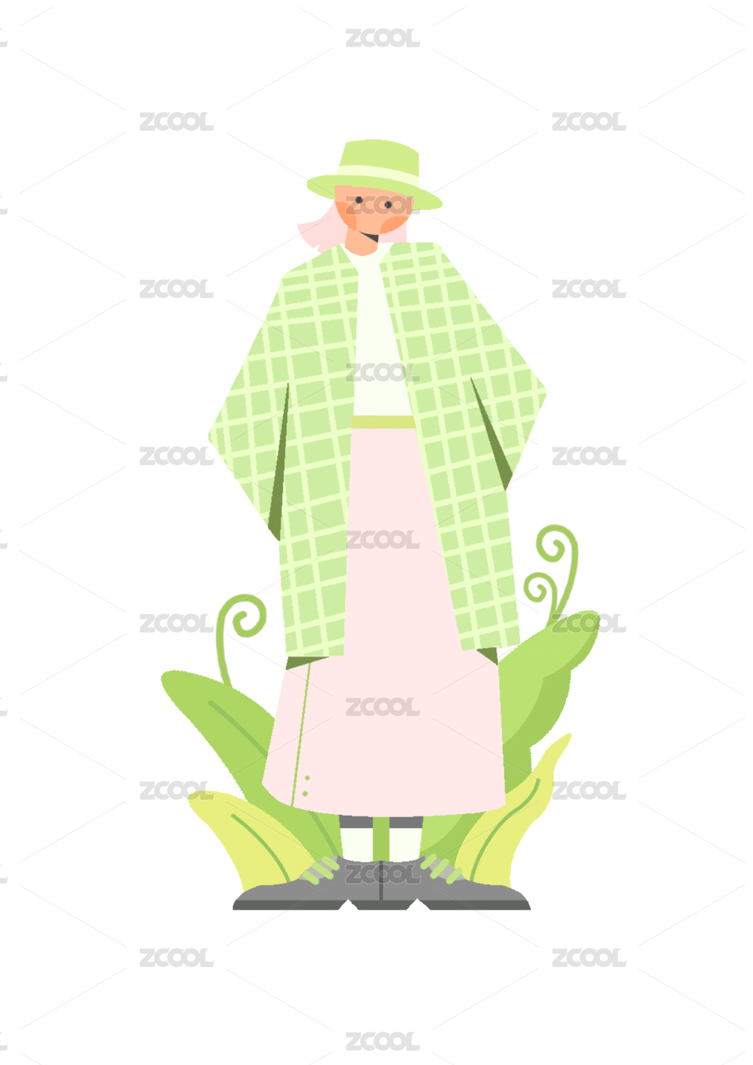 平面人物插画