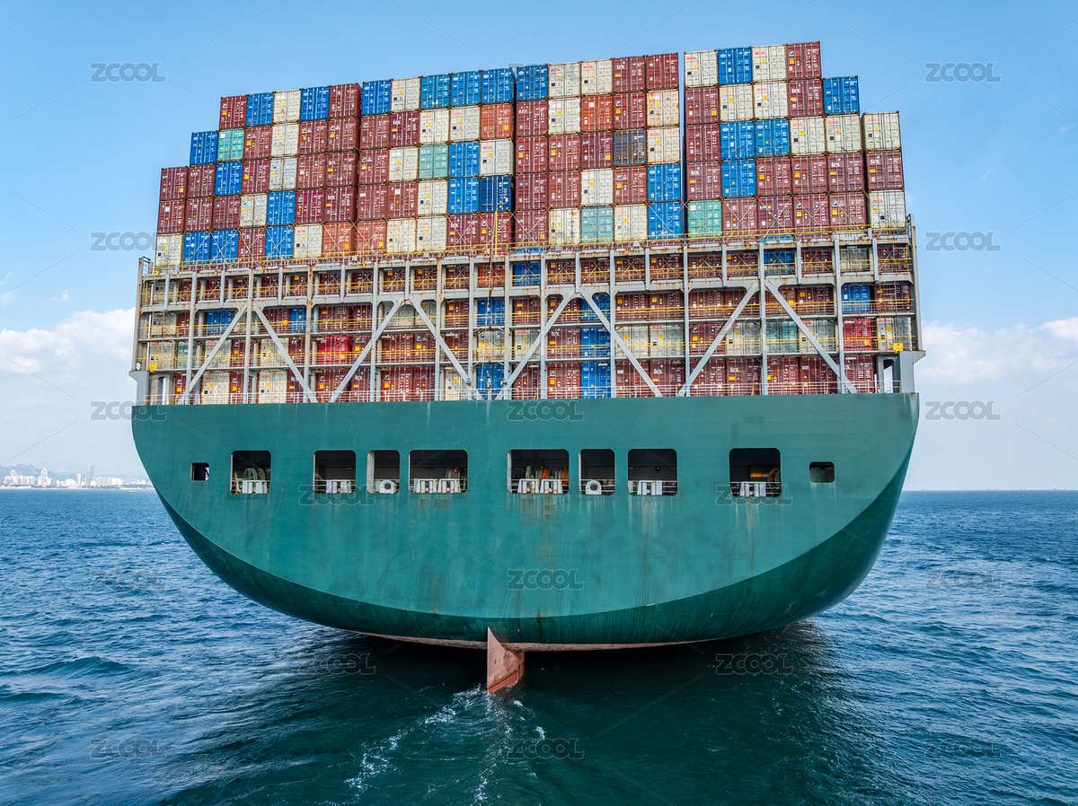 后視圖：航行中的大型滿載的集裝箱船（主預(yù)覽-11633613） - 未分類 - 站酷設(shè)計(jì)師webstar15原創(chuàng)素材 - 站酷ZCOOL