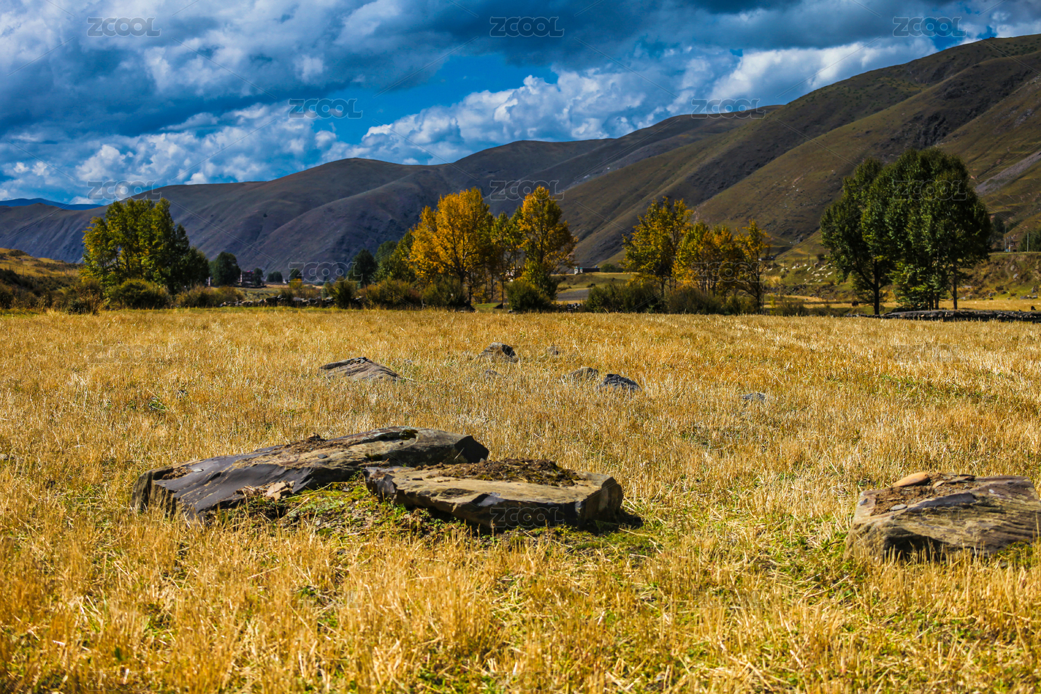 Beautiful autumn landscape in sichuan, china