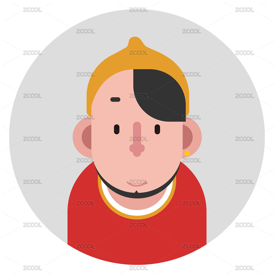 帶黃色冷帽穿紅色圓領體恤的小胡子潮男（主預覽-4936016） - 未分類 - 站酷設計師晟佐原創(chuàng)素材 - 站酷ZCOOL