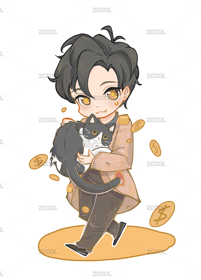 Q版抱着猫的男生（主预览-5545945） - 未分类 - 站酷设计师珀川十九卿原创素材 - 站酷ZCOOL