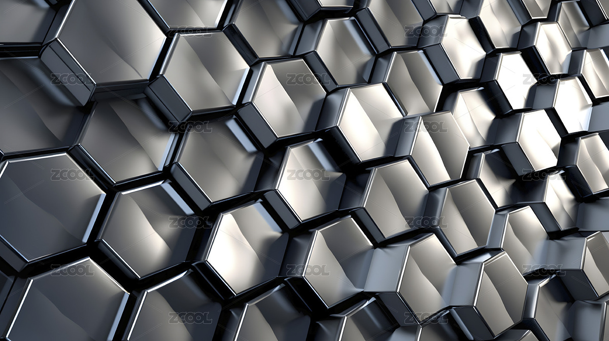 数码银色立体蜂窝结构六角图形海报网页背景（主预览-7662802） - 未分类 - 站酷设计师U酱_Design原创素材 - 站酷ZCOOL