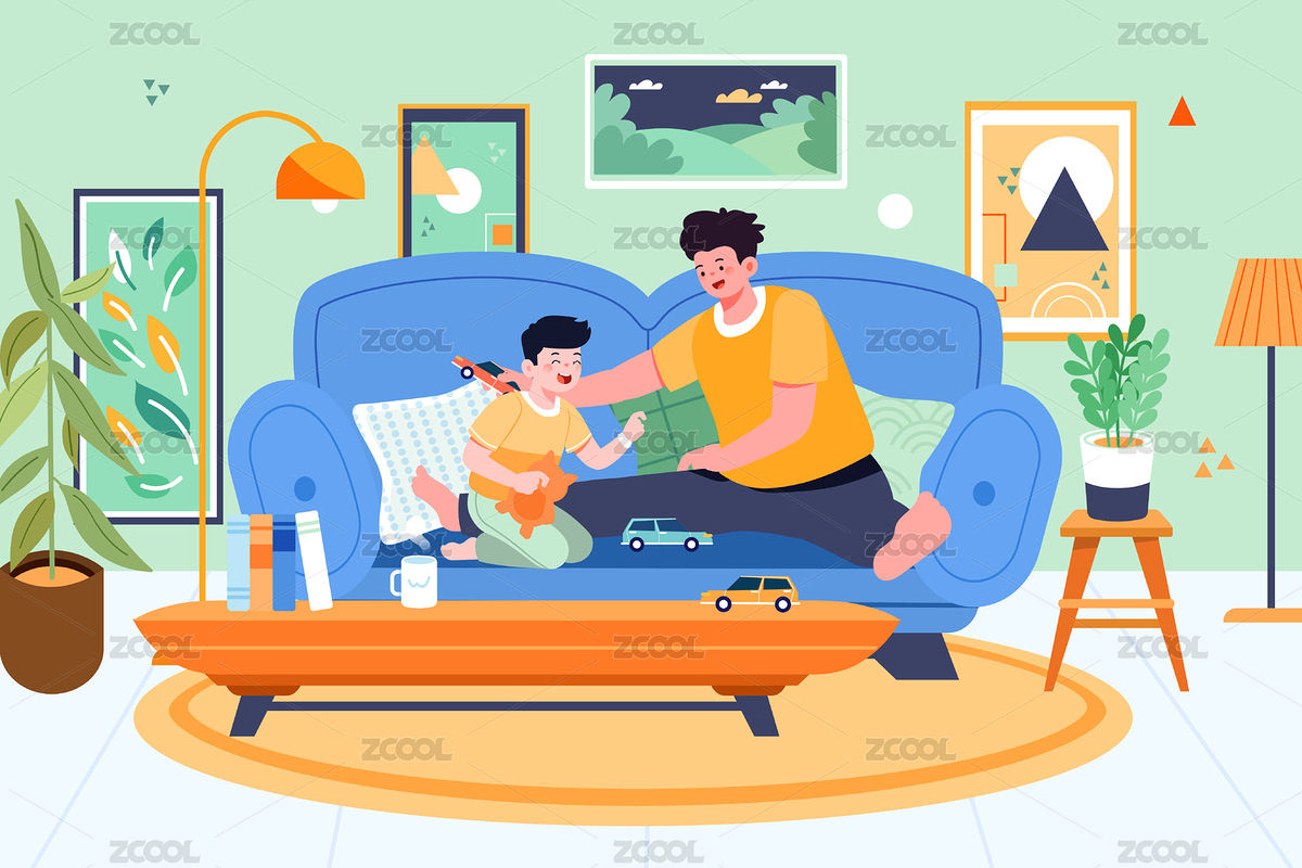 親子居家生活矢量插畫（主預(yù)覽-5432628） - 未分類 - 站酷設(shè)計師keeein原創(chuàng)素材 - 站酷ZCOOL