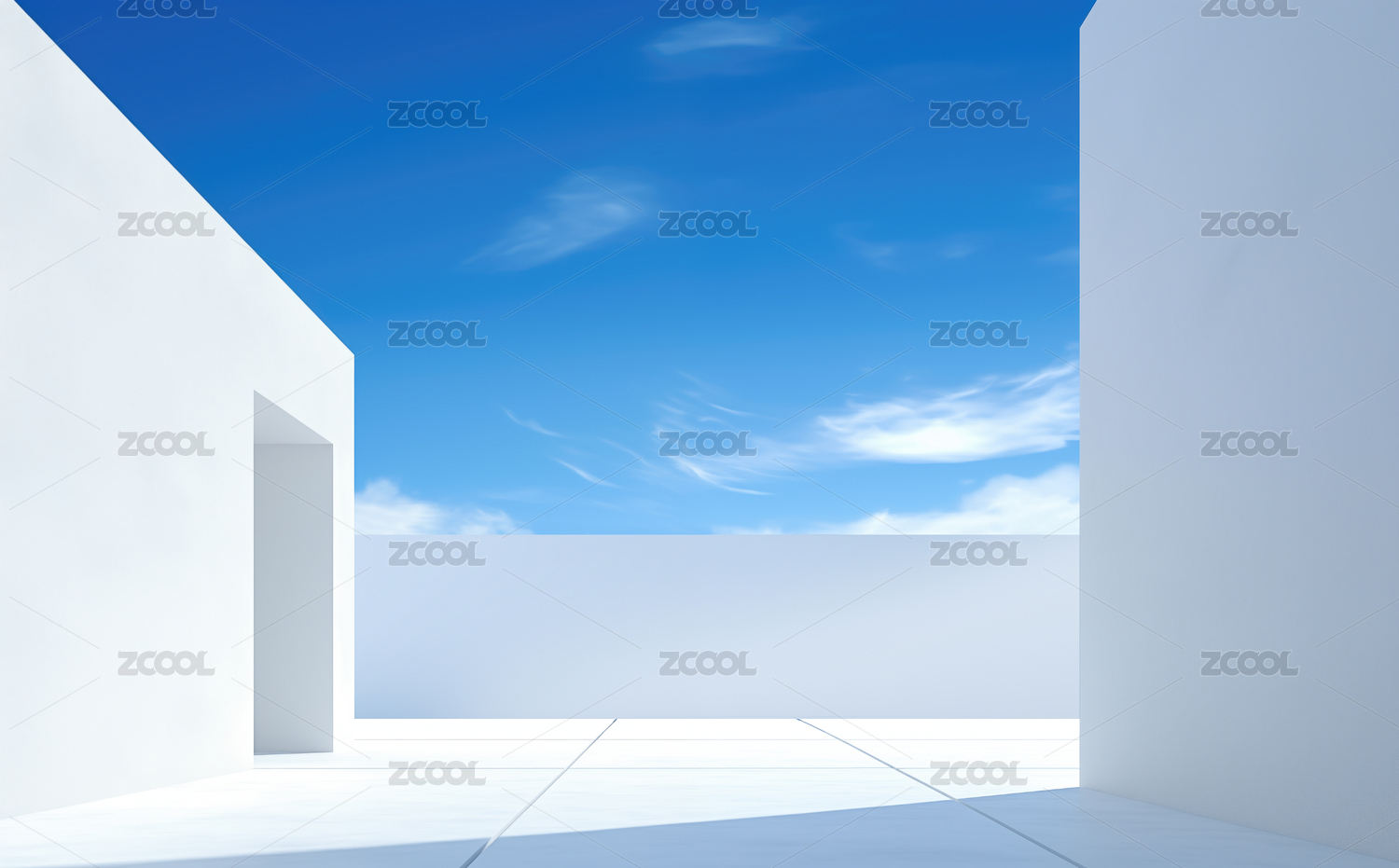 三维渲染极简空白室外背景