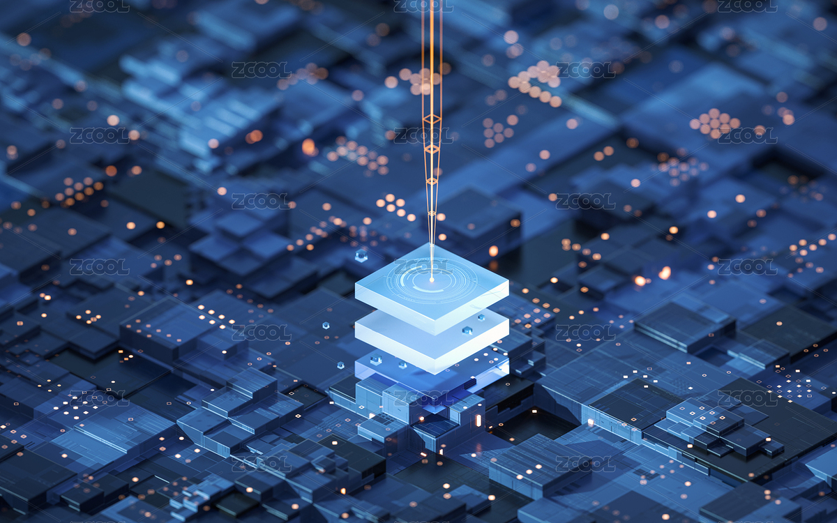 科技感电路与芯片3D渲染（主预览-2218845） - 未分类 - 站酷设计师VinkFan原创素材 - 站酷ZCOOL