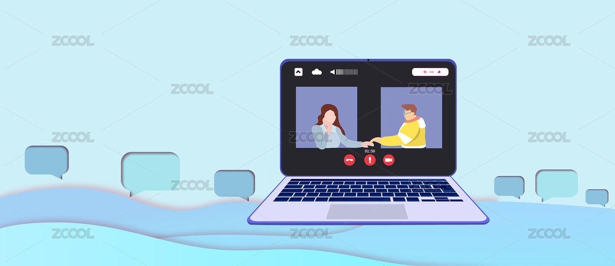 和女孩視頻通話云聚會的插畫（主預(yù)覽-364538） - 未分類 - 站酷設(shè)計師靈魂畫師DJ藥靈兒原創(chuàng)素材 - 站酷ZCOOL