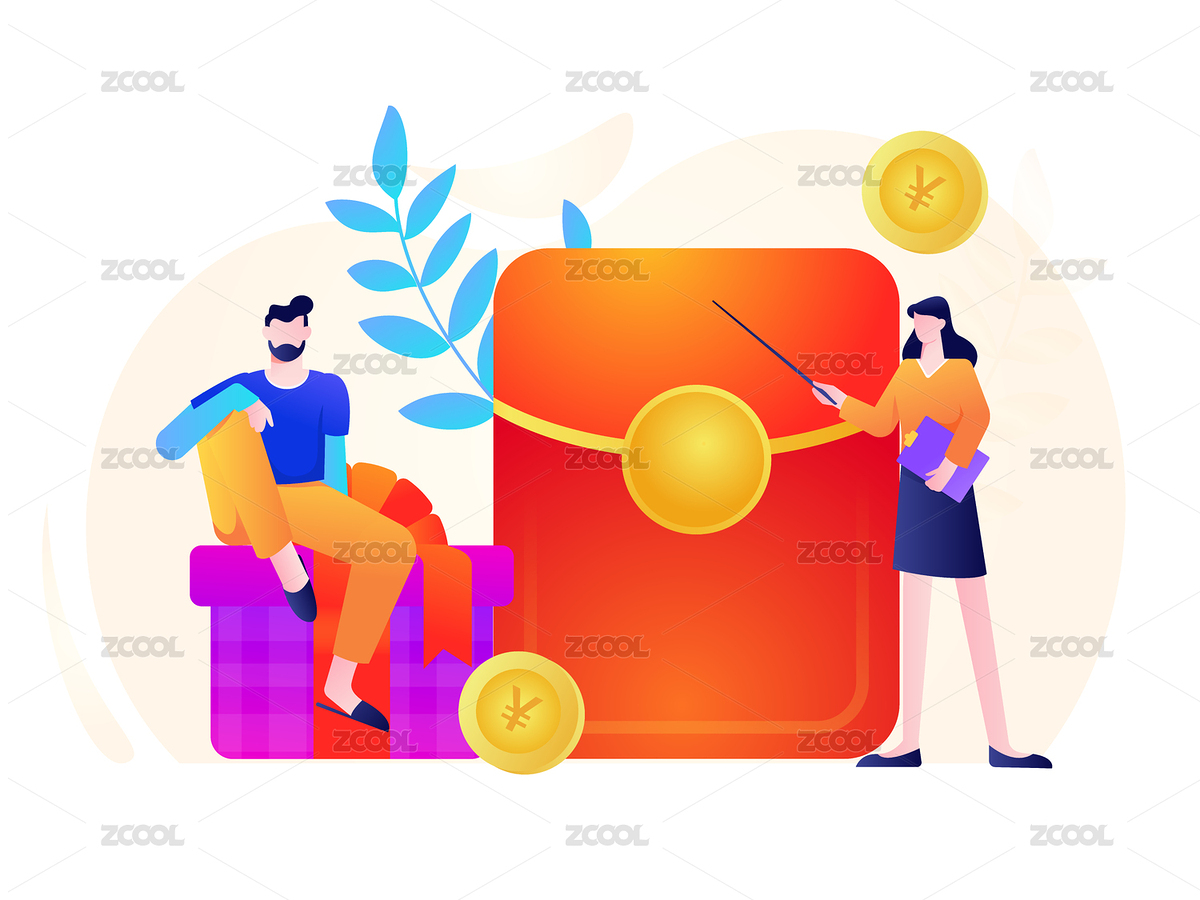 邀請好友獲得紅包獎勵扁平矢量概念運營插畫（主預(yù)覽-371955） - 未分類 - 站酷設(shè)計師MonkeyLuffy123原創(chuàng)素材 - 站酷ZCOOL