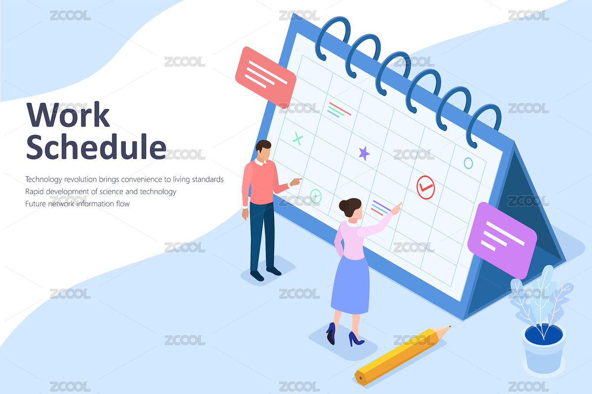 制定工作計劃表的人，臺歷等距圖（主預覽-6884441） - 未分類 - 站酷設計師zia5412原創(chuàng)素材 - 站酷ZCOOL