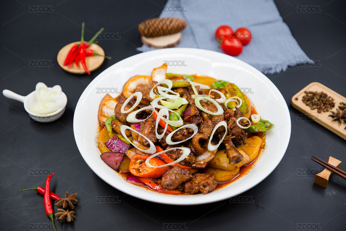 新疆大盤雞菜單搭配深色背景（主預(yù)覽-5819220） - 未分類 - 站酷設(shè)計師南外原創(chuàng)素材 - 站酷ZCOOL