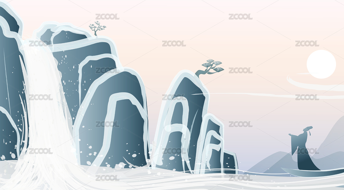 日出詩人李白廬山看瀑布飛流景象山水圖（主預(yù)覽-7347768） - 未分類 - 站酷設(shè)計(jì)師無邊苦海原創(chuàng)素材 - 站酷ZCOOL