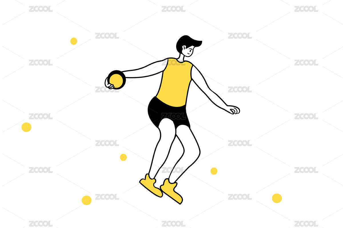 奧運會運動員扔鐵餅插畫（主預(yù)覽-1815770） - 未分類 - 站酷設(shè)計師渣渣灰2呆原創(chuàng)素材 - 站酷ZCOOL