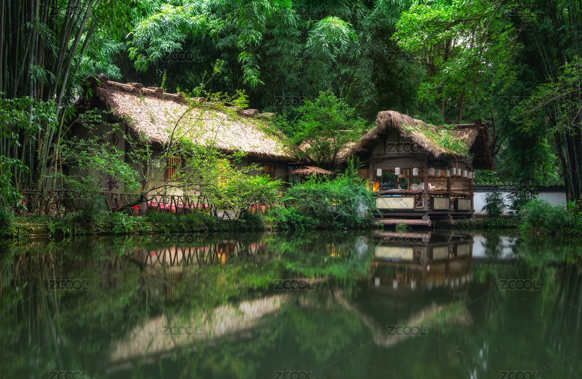中國四川成都杜甫草堂博物館茅屋故居景區(qū)風光（主預覽-7116015） - 未分類 - 站酷設計師yuanbo83原創(chuàng)素材 - 站酷ZCOOL
