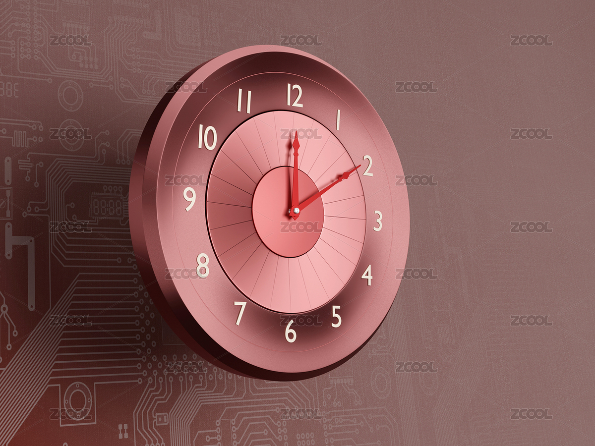 紅色電路圖上的商務(wù)時間鐘表盤（主預(yù)覽-4557648） - 未分類 - 站酷設(shè)計師imve原創(chuàng)素材 - 站酷ZCOOL
