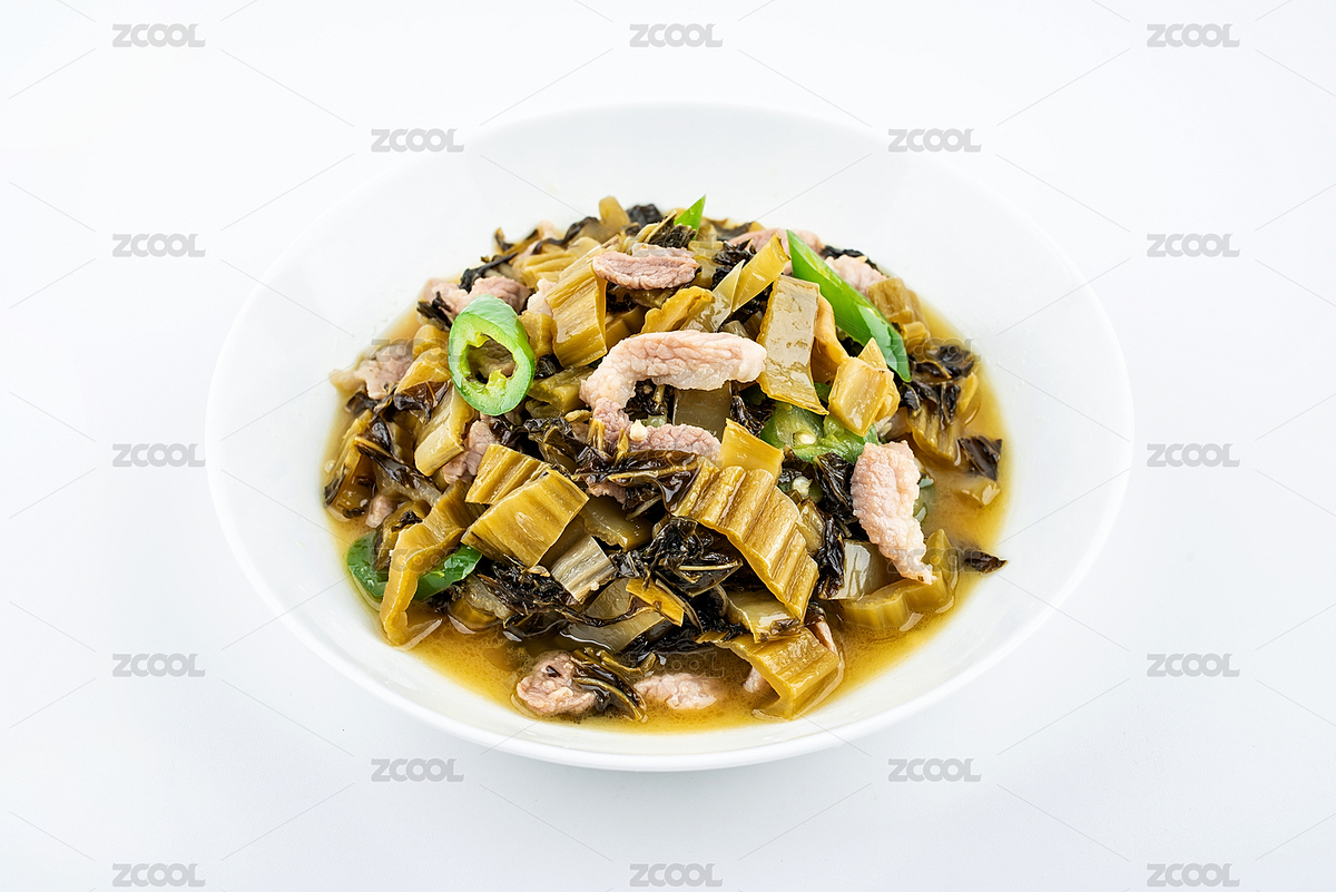 白背景上一碟家常菜酸菜炒瘦肉（主預覽-8100401） - 未分類 - 站酷設計師風暴麗麗原創(chuàng)素材 - 站酷ZCOOL