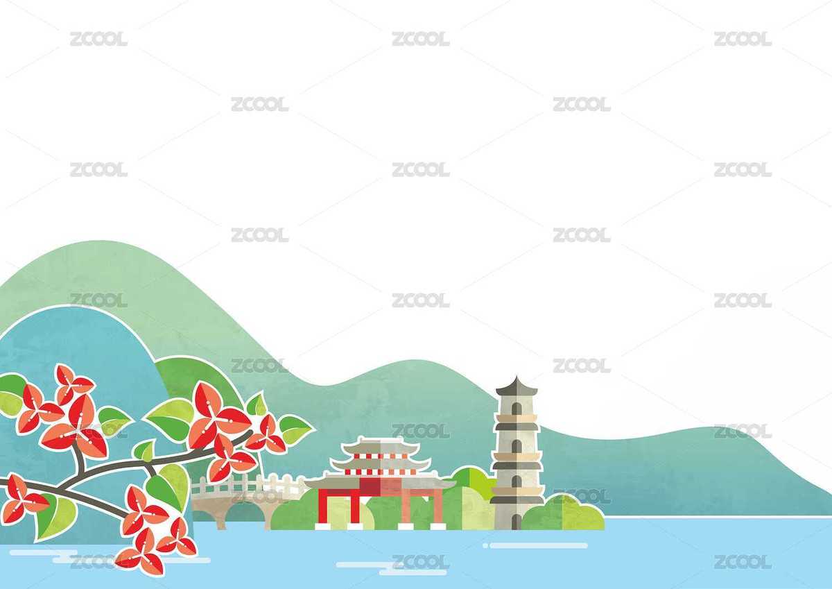 西湖扁平插畫（主預(yù)覽-8644953） - 未分類 - 站酷設(shè)計(jì)師zhouwoani原創(chuàng)素材 - 站酷ZCOOL