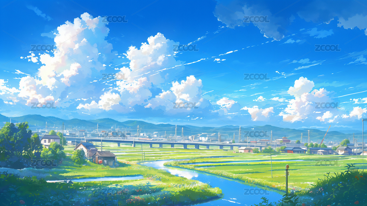 晴空下的村莊（主預(yù)覽-4310670） - 未分類 - 站酷設(shè)計(jì)師吉光片影原創(chuàng)素材 - 站酷ZCOOL