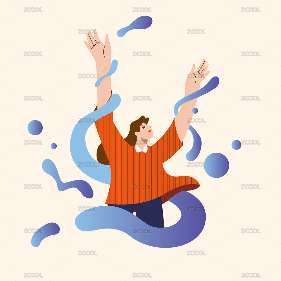 張開雙臂的紅衣少女（主預(yù)覽-906233） - 未分類 - 站酷設(shè)計師KANLIU原創(chuàng)素材 - 站酷ZCOOL