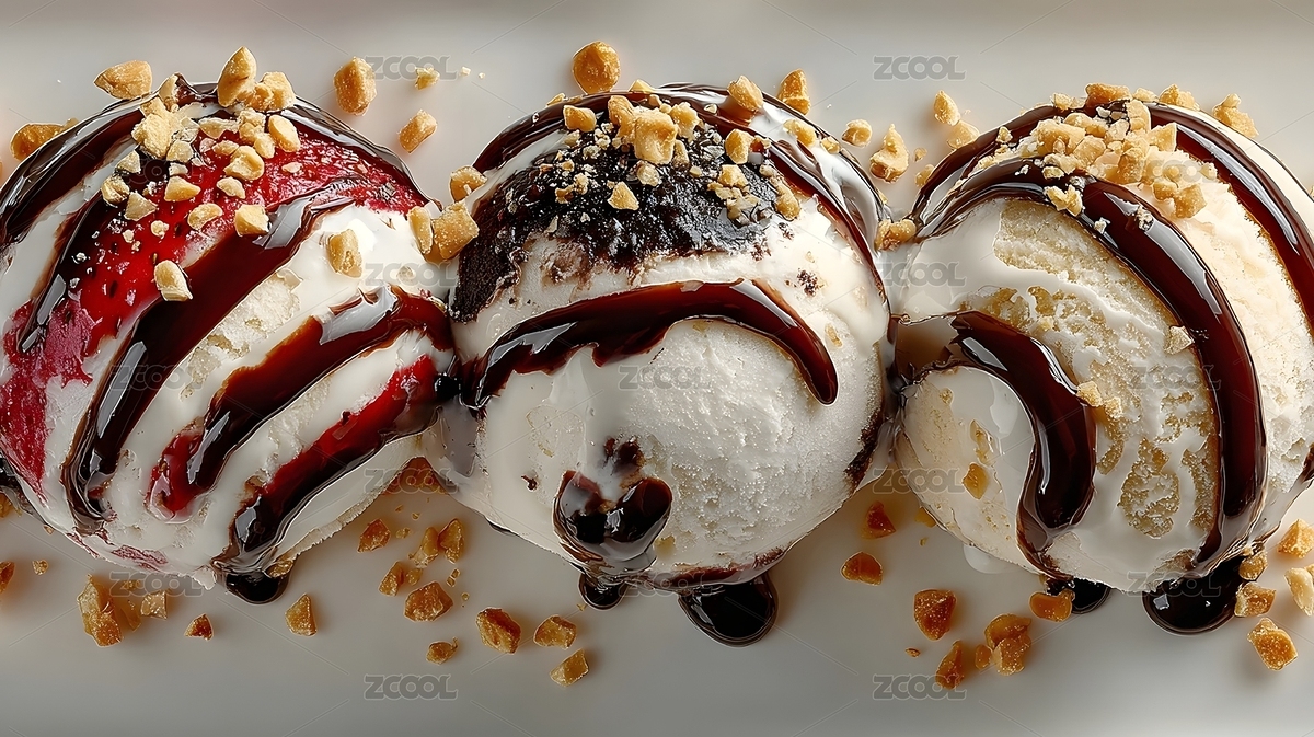 冰淇淋球巧克力醬堅果裝飾（主預(yù)覽-11309784） - 未分類 - 站酷設(shè)計師霜曉寒姿原創(chuàng)素材 - 站酷ZCOOL