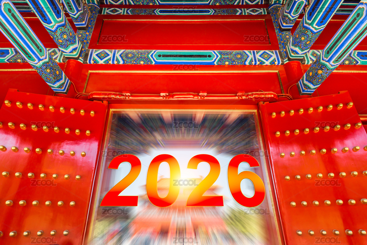 2026元旦跨年新年红色宫门开门红背景（主预览-12136607） - 未分类 - 站酷设计师zkhlxm原创素材 - 站酷ZCOOL