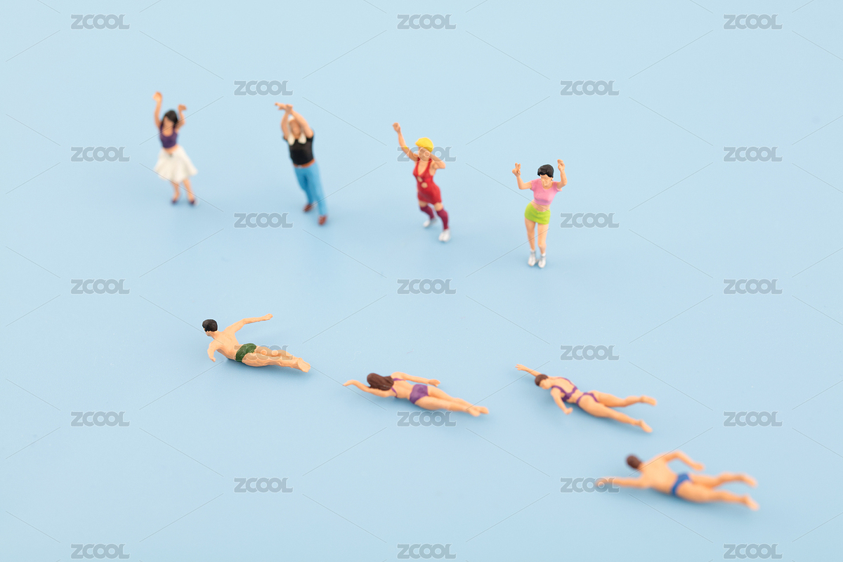 微縮攝影全民健身日游泳加油（主預(yù)覽-6862724） - 未分類 - 站酷設(shè)計(jì)師小羽怪原創(chuàng)素材 - 站酷ZCOOL
