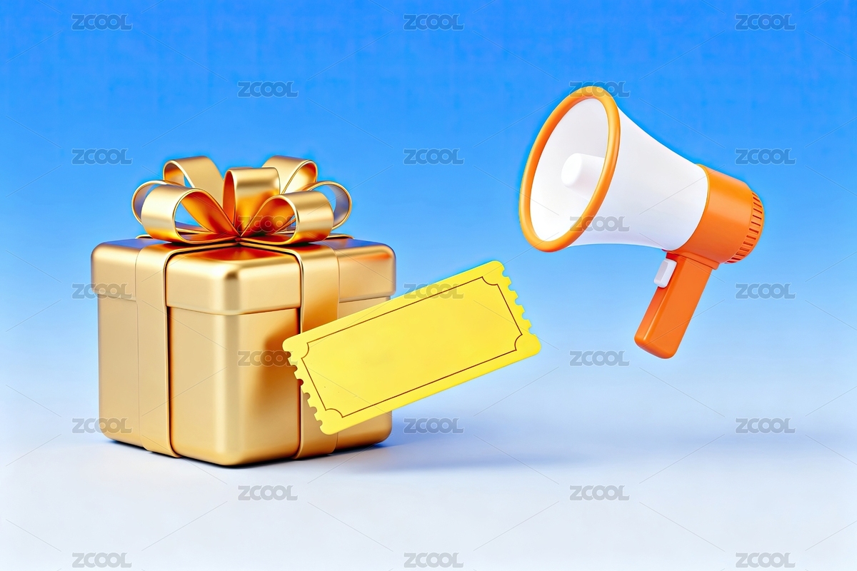 金色禮盒喇叭票券宣傳圖（主預(yù)覽-13030443） - 未分類 - 站酷設(shè)計師奶狐貍格格原創(chuàng)素材 - 站酷ZCOOL