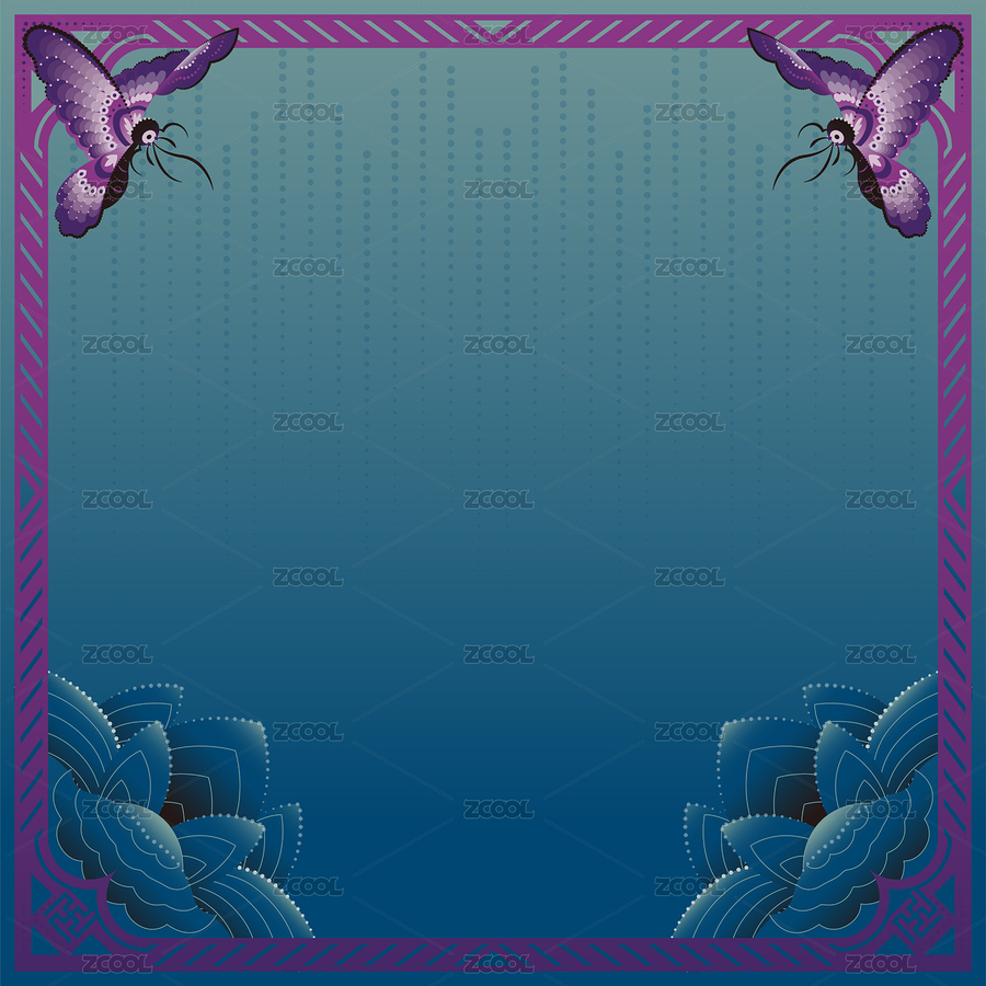 蝴蝶紋樣和梔子花紋組成的中式邊框（主預(yù)覽-821851） - 未分類 - 站酷設(shè)計師StarryDesign原創(chuàng)素材 - 站酷ZCOOL