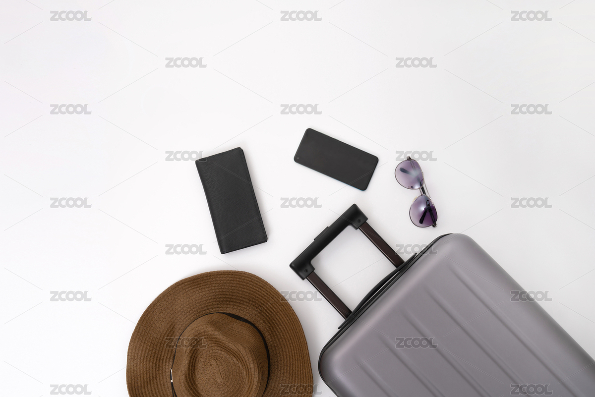 行李箱与生活用品，外出旅行概念，灰色背景（主预览-5433206） - 未分类 - 站酷设计师正经民工原创素材 - 站酷ZCOOL