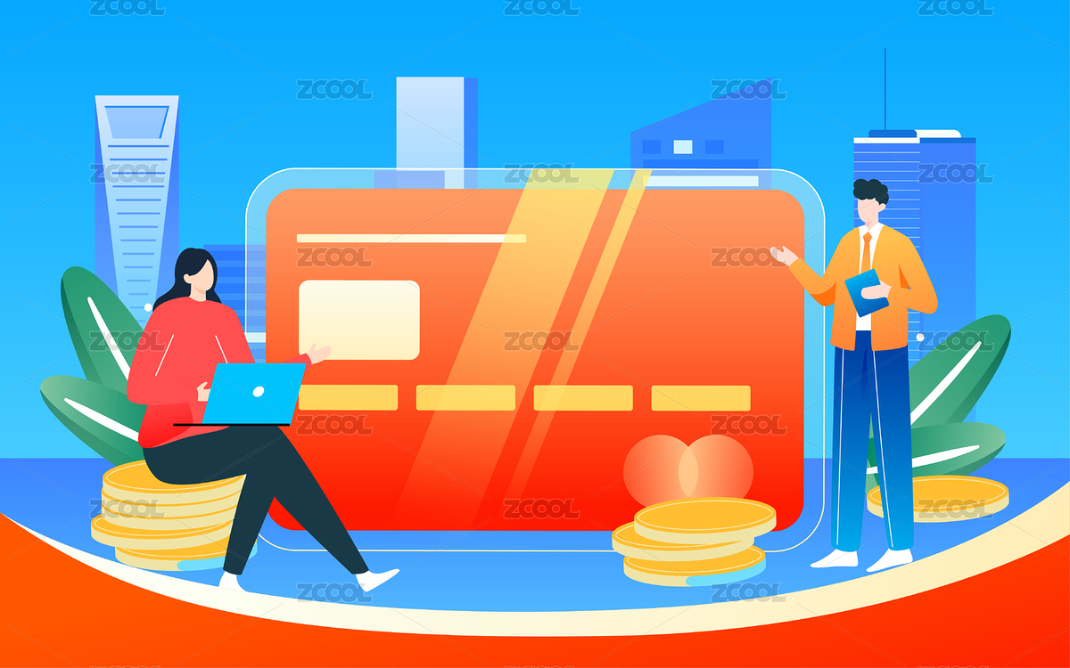 互聯(lián)網(wǎng)金融理財(cái)插畫銀行卡資產(chǎn)財(cái)產(chǎn)保險(xiǎn)海報(bào)（主預(yù)覽-7083188） - 未分類 - 站酷設(shè)計(jì)師熊伍_原創(chuàng)素材 - 站酷ZCOOL