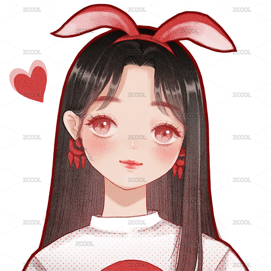 可愛女孩戴著兔耳朵發(fā)飾（主預覽-1093865） - 未分類 - 站酷設(shè)計師Yechoking原創(chuàng)素材 - 站酷ZCOOL