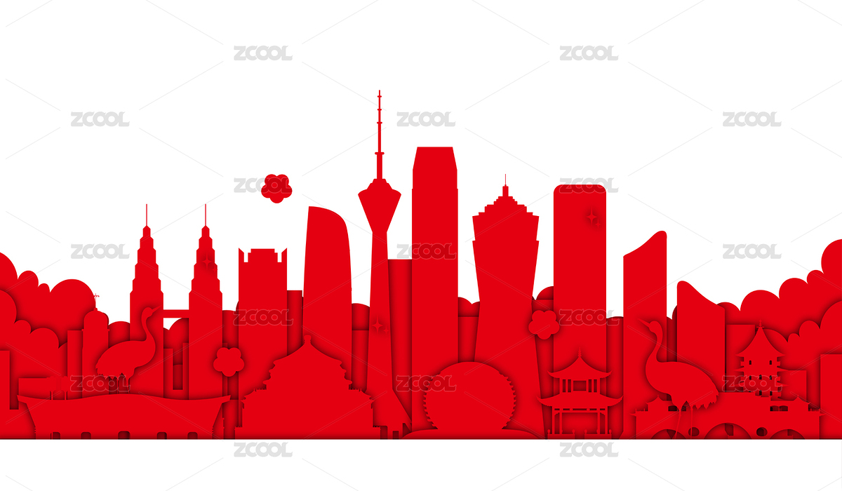 剪紙風(fēng)成都杭州重慶地標(biāo)建筑矢量插畫(huà)（主預(yù)覽-4047402） - 未分類 - 站酷設(shè)計(jì)師晚風(fēng)在畫(huà)畫(huà)原創(chuàng)素材 - 站酷ZCOOL