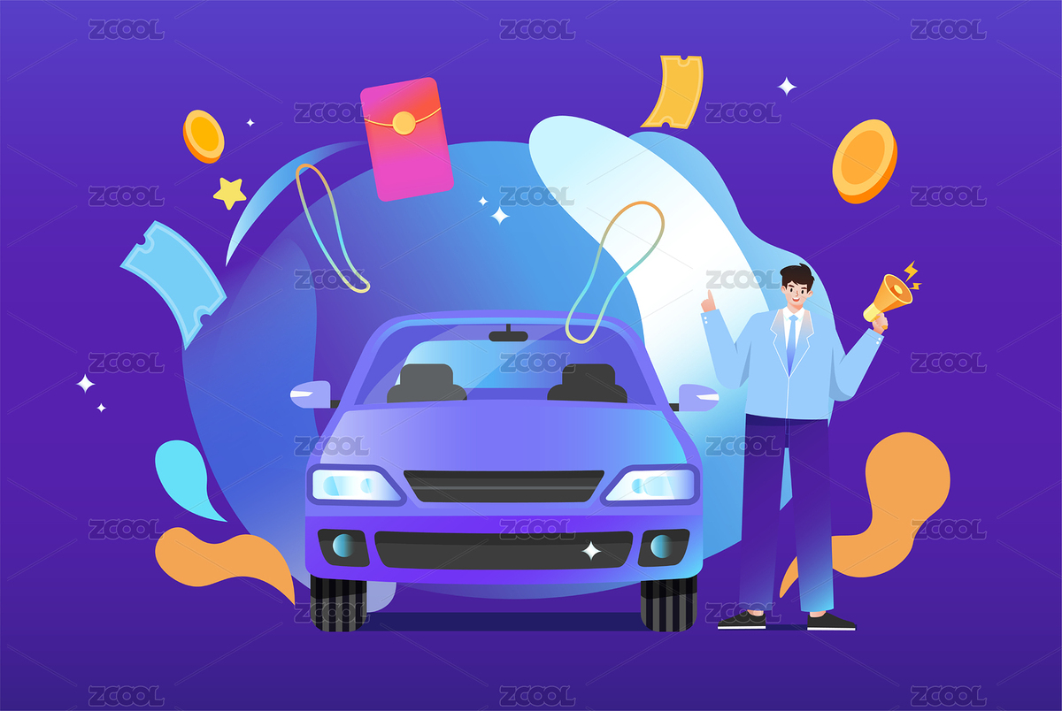汽车交易保险插画（主预览-8035030） - 未分类 - 站酷设计师速写84原创素材 - 站酷ZCOOL