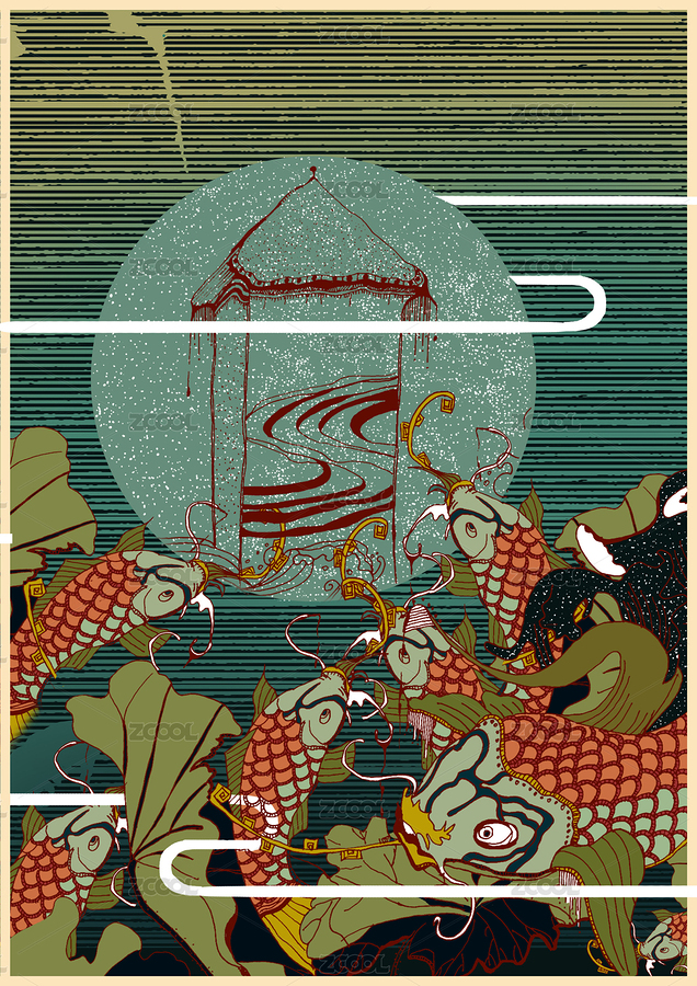 手绘插画-金鱼贺岁（主预览-7119433） - 未分类 - 站酷设计师西坡先森原创素材 - 站酷ZCOOL