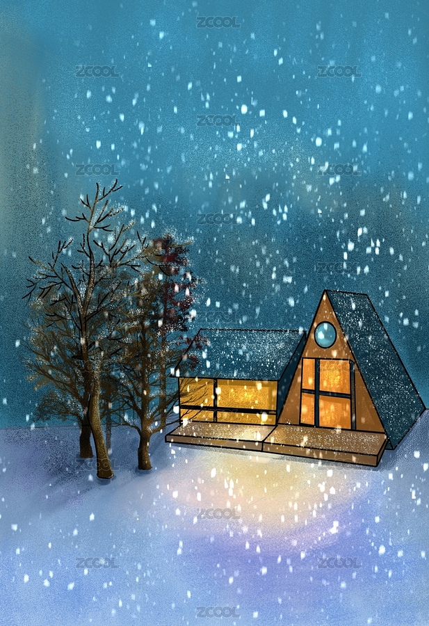 林間下雪的夜晚（主預(yù)覽-5770159） - 未分類(lèi) - 站酷設(shè)計(jì)師知遙學(xué)姐原創(chuàng)素材 - 站酷ZCOOL