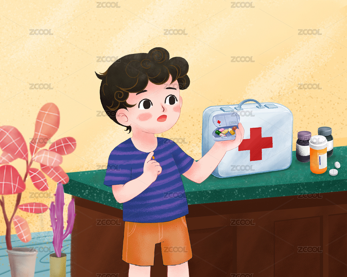 儿童健康教育之不舒服时不能自己决定吃什么（主预览-5506271） - 未分类 - 站酷设计师筱乙_H原创素材 - 站酷ZCOOL