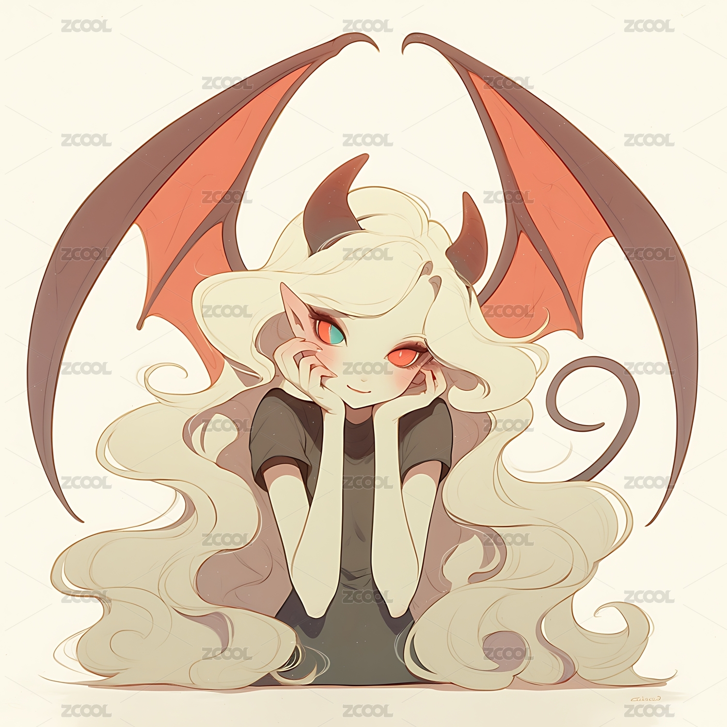 卡通动漫风恶魔少女