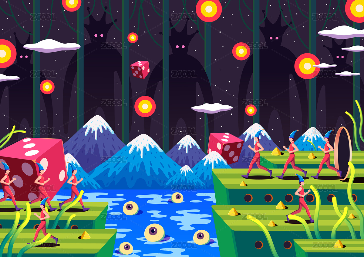 夢(mèng)幻超現(xiàn)實(shí)插畫（主預(yù)覽-5160576） - 未分類 - 站酷設(shè)計(jì)師曉磊Kind原創(chuàng)素材 - 站酷ZCOOL