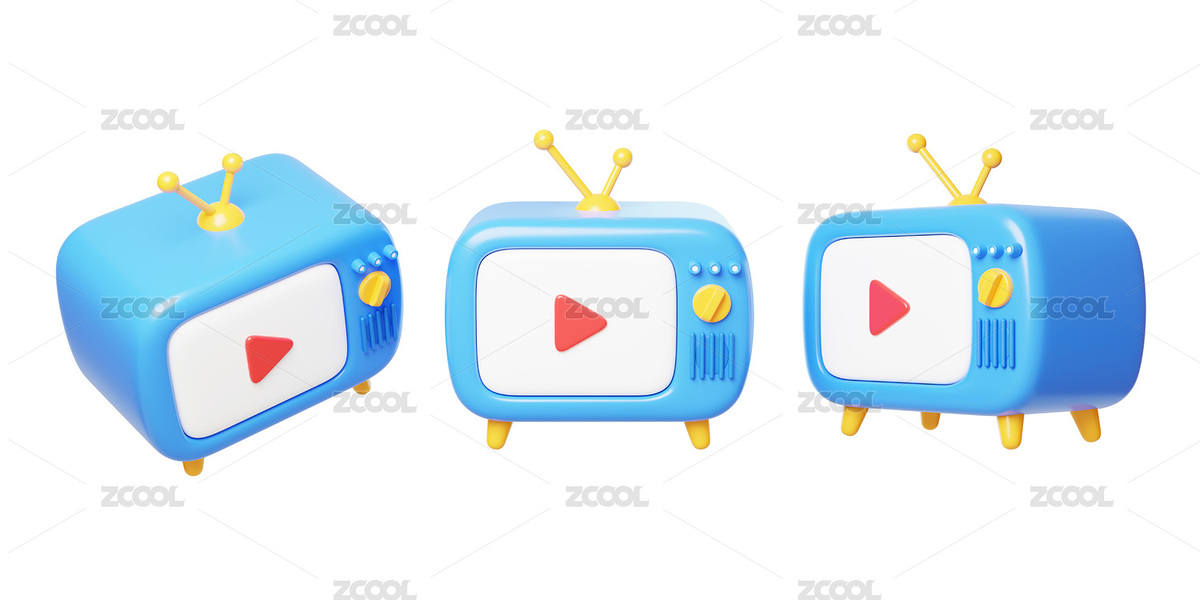 影視傳媒節(jié)目頻道電視機(jī)3D（主預(yù)覽-6356952） - 未分類 - 站酷設(shè)計(jì)師Miruis原創(chuàng)素材 - 站酷ZCOOL