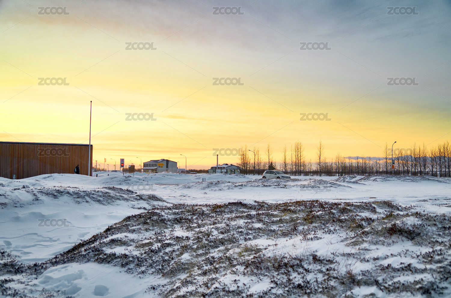Snow desert winter landscape in Iceland