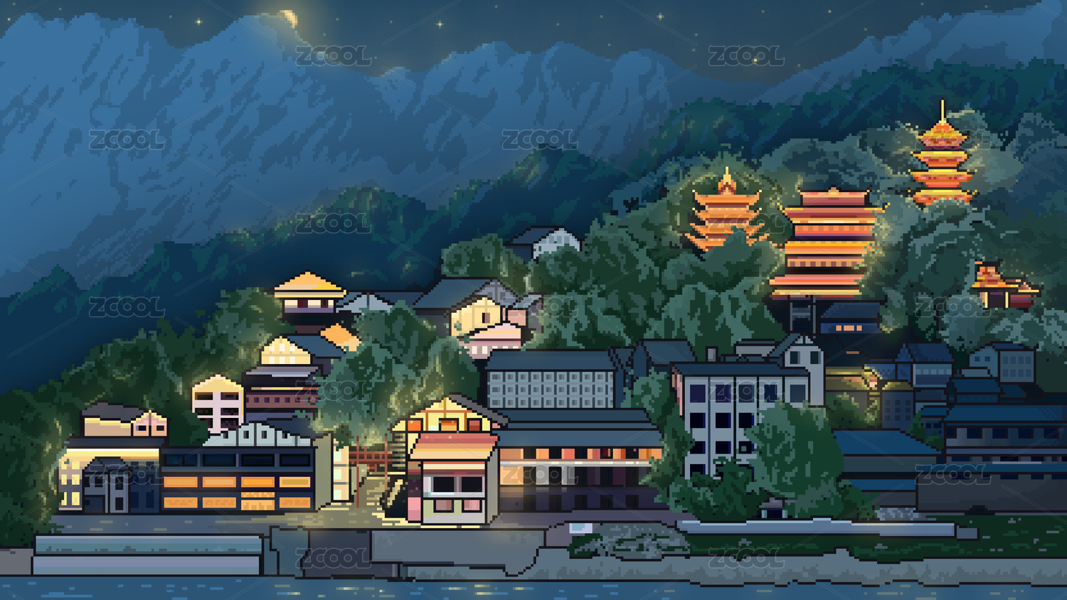 重庆磁器口夜景