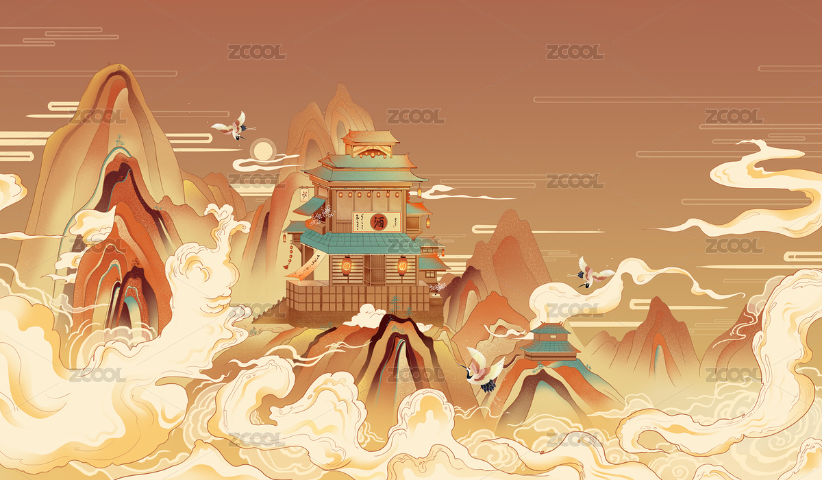 中國(guó)風(fēng)古典山水風(fēng)景畫 橫版（主預(yù)覽-2417142） - 未分類 - 站酷設(shè)計(jì)師早蘇oliver原創(chuàng)素材 - 站酷ZCOOL