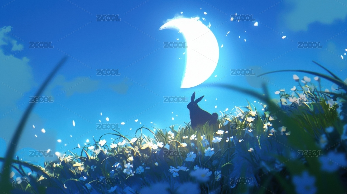 月夜花田靜謐黑兔（主預(yù)覽-9353227） - 未分類 - 站酷設(shè)計(jì)師光繪未來(lái)原創(chuàng)素材 - 站酷ZCOOL