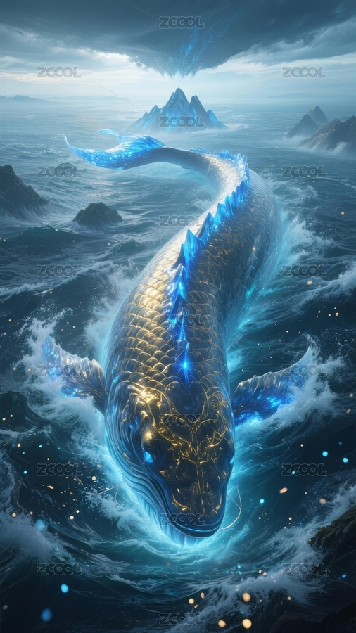 巨鯨奇幻感海洋場(chǎng)景（主預(yù)覽-10596687） - 未分類 - 站酷設(shè)計(jì)師橘貓視覺原創(chuàng)素材 - 站酷ZCOOL