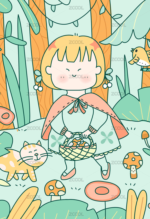 采蘑菇的小姑娘（主預(yù)覽-3341233） - 未分類 - 站酷設(shè)計(jì)師玲翼設(shè)計(jì)原創(chuàng)素材 - 站酷ZCOOL