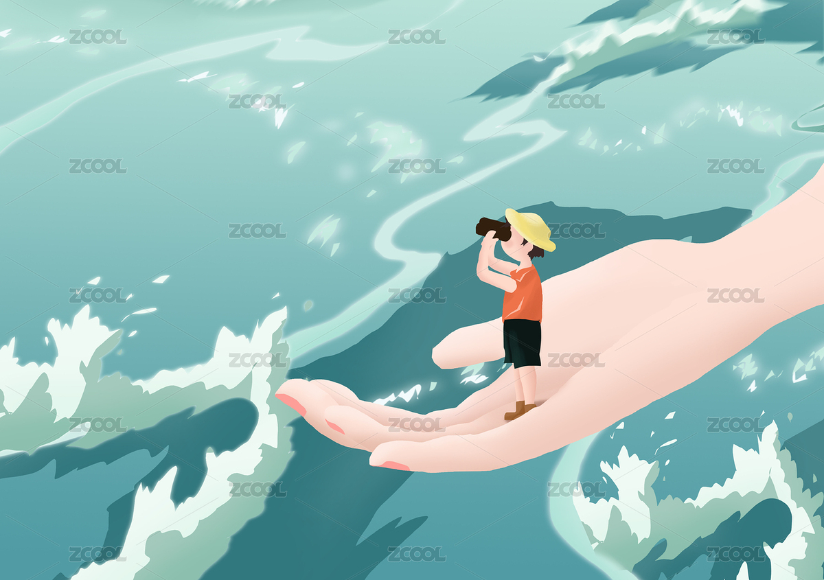 男孩在母亲大手的保护下海上探索（主预览-8381133） - 未分类 - 站酷设计师玖菇莨原创素材 - 站酷ZCOOL